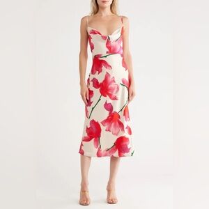 HUTCH Cowl Neck Dress 6 Pink Floral Print